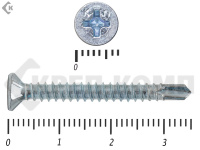 Саморез оконный со сверлом, Белый цинк, под автомат 3,9х35 Kn (50шт)