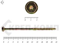 Саморезы по дереву желтые, шестигранные Torx 12х220 мм (50 шт)