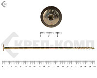 Саморезы с прессшайбой Torx, по дереву, желтый цинк   10х400 мм (25 шт)