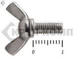 Винт-барашек, американский тип НЕРЖАВЕЙКА DIN 316 А2 6х10 (25 шт) – фото